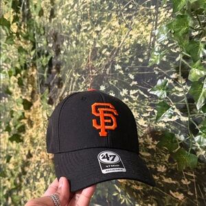 47 Brand Black Cap with Orange Logo
